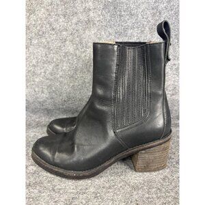 UGG Bonham III Boots Womens Size 9 Black Leather Chelsea Heeled Ankle Booties